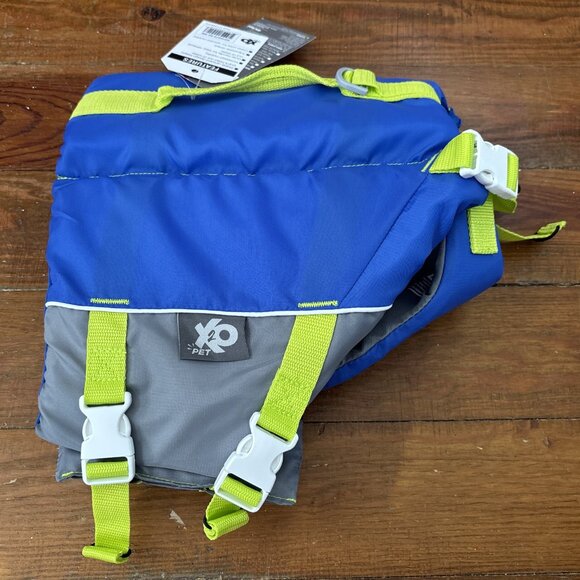 Neon Green & Blue Dog Swim Vest - Picture 2 of 7